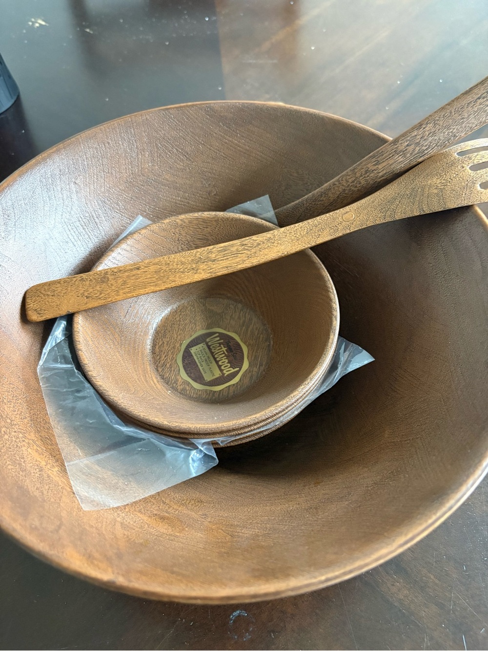 Westwood Salad Bowl Set in Warm Brown -